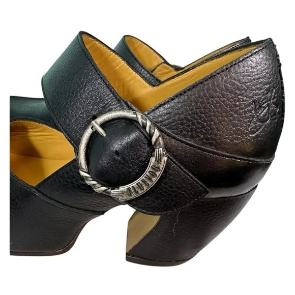 John Fluevog Black Leather Mary Jane Heels - Picture 10 of 13